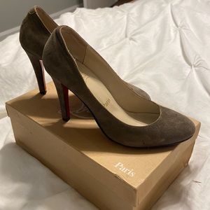 Christian Louboutin Gray Suede Heels EU 40